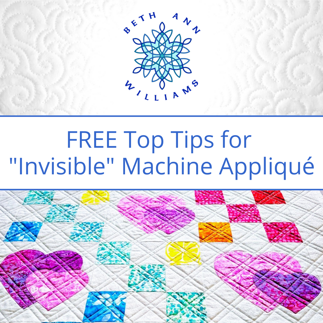Top Tips for "Invisible" Machine Appliqué - FREE Printable PDF